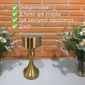 UpWay Dekoratif Retro Modern Tarz Dokunmatik 3 Modlu Şarjlı Golden Masa Lambası - 5