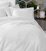 Tek Kişilik Nevresim Seti - Beyaz Saten (ÇARŞAFSIZ) - 3