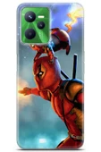 Uvilda Realme C35 Uyumlu Manga 24 Baskılı Telefon Kabı Deadpool Ve Pikachu - 1