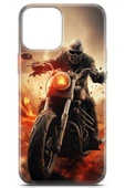 Uvilda Apple iPhone 12 Pro Max Uyumlu Otomoto 12 Baskılı Telefon Kabı Ghost Motorcu - 2