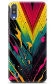 Uvilda Samsung Galaxy M10 Uyumlu Renkler 17 Baskılı Telefon Kabı Soyut Renk Sarı - 1