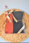 Bambu Kraş Şal 2’li Set Siyah Kiremit– 75x210 cm  Nefes Alabilir, Terletmez, Tok Duruşlu Mevsimlik Kumaş - 4