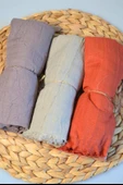 Bambu Kraş Şal 3’lü Set Kiremit Bej Vizon– 75x210 cm  Nefes Alabilir, Terletmez, Tok Duruşlu Mevsimlik Kumaş - 2