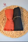 Bambu Kraş Şal 2’li Set Siyah Kiremit– 75x210 cm  Nefes Alabilir, Terletmez, Tok Duruşlu Mevsimlik Kumaş - 3