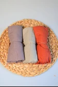 Bambu Kraş Şal 3’lü Set Kiremit Bej Vizon– 75x210 cm  Nefes Alabilir, Terletmez, Tok Duruşlu Mevsimlik Kumaş - 1