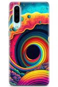 Uvilda Huawei P30 Uyumlu Renkler 12 Hd Desen Renk Sarmal Mavi - 1