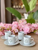 Porland Tamina Desen2 8 Parça 4 Kişilik Kahve Fincanı 90cc - 2