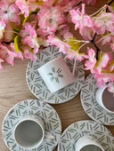 Porland Tamina Desen2 8 Parça 4 Kişilik Kahve Fincanı 90cc - 1