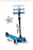 Şeker Adası Kaliteli Mavi Çocuk Scooter Star Led Işıklı 3 Tekerlekli Yükseklik Ayarlı Dragon Scooter - 2