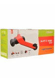 Şeker Adası Let's Ride Kaliteli Kırmızı 3 Teker Işıklı Scooter ve Kask- Dizlik- Dirseklik Set - 4