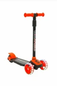 Şeker Adası Kaliteli Turuncu Çocuk Scooter Coll Wheels Led Işıklı 3 Tekerlekli Yükseklik Ayarlı Twist Scooter - 1