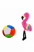 Şeker Adası Peluş Flamingo 25 cm ve Peluş Top 12 cm - 2 Ürün 1 Arada Oyuncak - 1