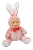 Şeker Adası Halley Sevimli Gerçek Bebek Yüzlü Kırmızı Tavşan 30 Cm - 1