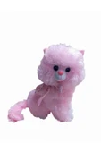 Şeker Adası Peluş Oyuncak Oturan Tombul Sevimli Sesli Peluş Pembe Kedi 45 cm thumbnail 1