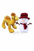 Şeker Adası Peluş Kardan Adam 25 Cm ve Deve 28 Cm Yılbaşı Kış Dekoratif Hediye Süsleme - 1