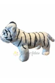 Şeker Adası Peluş Yavru Beyaz Kaplan 35 cm Oyuncak Uyku ve Oyun Arkadaşı Aslan Leopar - 4
