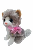Şeker Adası Miyavlayan Sevimli Sesli Yumuşacık Gri Peluş Kedi 20 Cm - Hediyelik Uyku Ve Oyun Arkadaşı - 2