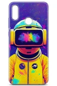 Uvilda Huawei Y7 Prime 2019 Uyumlu Renkler 4 Renkli Tasarım Sarı Astronot - 2