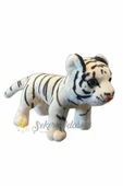 Şeker Adası Peluş Yavru Beyaz Kaplan 35 cm Oyuncak Uyku ve Oyun Arkadaşı Aslan Leopar - 1