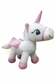 Şeker Adası Sevimli 2 Li Kanatlı Boynuzlu Peluş Unicorn Pony At Oyuncak 20 Cm - 3