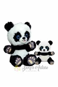 Şeker Adası Peluş Panda Ayı 25 Cm Ve Çocuk Yavru Panda 15 Cm Set Oyuncak - 1