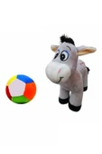 Şeker Adası Peluş Kalpli Eşek 28 cm ve Peluş Top 12 cm - 2 Ürün 1 Arada Oyuncak - 1