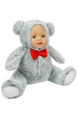 Şeker Adası Halley Sevimli Gerçek Bebek Yüzlü Gri Ayı 30 Cm thumbnail 1