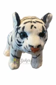 Şeker Adası Peluş Yavru Beyaz Kaplan 35 cm Oyuncak Uyku ve Oyun Arkadaşı Aslan Leopar - 2