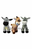 Şeker Adası Sevimli Peluş Eşek Zebra Zürafa Zuzu 28 Cm - 3 Lü Uyku Ve Oyun Arkadaşı Peluş Oyuncak Halley - 1