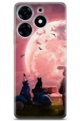 Uvilda Tecno Spark 10 Pro Uyumlu Otomoto 22 Darbe Önleyici Tavşan Pembe Ay - 1