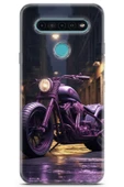 Uvilda Lg K61 Uyumlu Otomoto 30 Baskılı Kapak Mor Harley Motor - 1