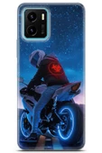 Uvilda Vivo Y15a Uyumlu Otomoto 28 Hd Kapak Gece Motor Neon Mavi - 1