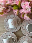 Porland Tamina Desen3 8 Parça 4 Kişilik Kahve Fincanı 90cc - 3