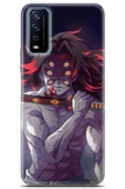 Uvilda Vivo Y20s Uyumlu Manga 34 Baskılı Telefon Kabı Kokushibo Kimetsu Demon - 1