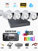 ExitCam 4'lü AHD Kamera Seti 1080p FullHD Gece Renkli IP67 + 4CH DVR + 100m Kablo + HDD - 1