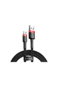 Cafule Cable 2a Type-c Şarj Kablosu Kırmızı Siyah 2m Catklf-c91 - 2