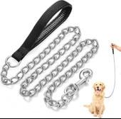 Köpek tasması metal zincir 120 cm 4mm - 1
