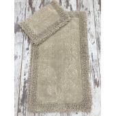 Bonny Home Lotus Kapuçino 2'li %100 Pamuk Banyo Halısı Paspası Seti Klozet Takımı - 1