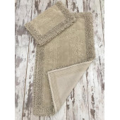 Bonny Home Lotus Kapuçino 2'li %100 Pamuk Banyo Halısı Paspası Seti Klozet Takımı - 3