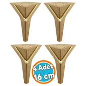 Mobilya Oturma Grubu Kanepe Sehpa Ünite Koltuk Ayağı Baza Ayakları 16 cm Açık Ceviz Gold (4 Adet) thumbnail 1