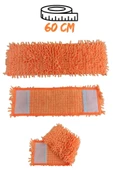 Mikrofiber Makarna Mop Ucu - Paspas Yedek Başlık Turuncu 60 cm - 1