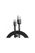 Cafule Cable 2a Type-c Şarj Kablosu Kırmızı Siyah 2m Catklf-c91 - 1
