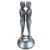 Vintage Gümüş Metal Gürcistan Batum Ali ve Nino Heykeli 15 cm - 2