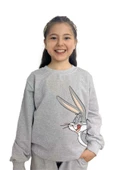 yudemia Bugs Bunny Baskılı Alt Üst Mevsimlik Gri Takım -Kız Çocuk İçin Şık ve Rahat - 2