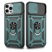 Apple iPhone 12 Pro Max Uyumlu Kızaklı Kamera Korumalı Tank Kılıf thumbnail 6