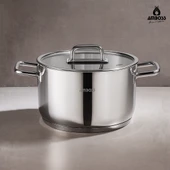 Nova Paslanmaz Çelik Cam Kapaklı Derin Tencere 20x10 cm thumbnail 1