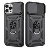 Apple iPhone 12 Pro Max Uyumlu Kızaklı Kamera Korumalı Tank Kılıf thumbnail 1