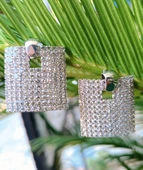 Gümüş Renk Zirkon Taşlı Lüks Abiye Küpe thumbnail 1