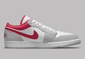 NİKE AİR JORDAN 1 LOW SE LİGHT SMOKE GREY GYM RED - 1