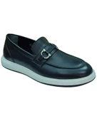 Rego 1774 Erkek Siyah (40-44) Deri Tokalı Loafer Ayakkabı - 3